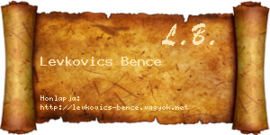 Levkovics Bence névjegykártya
