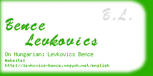 bence levkovics business card